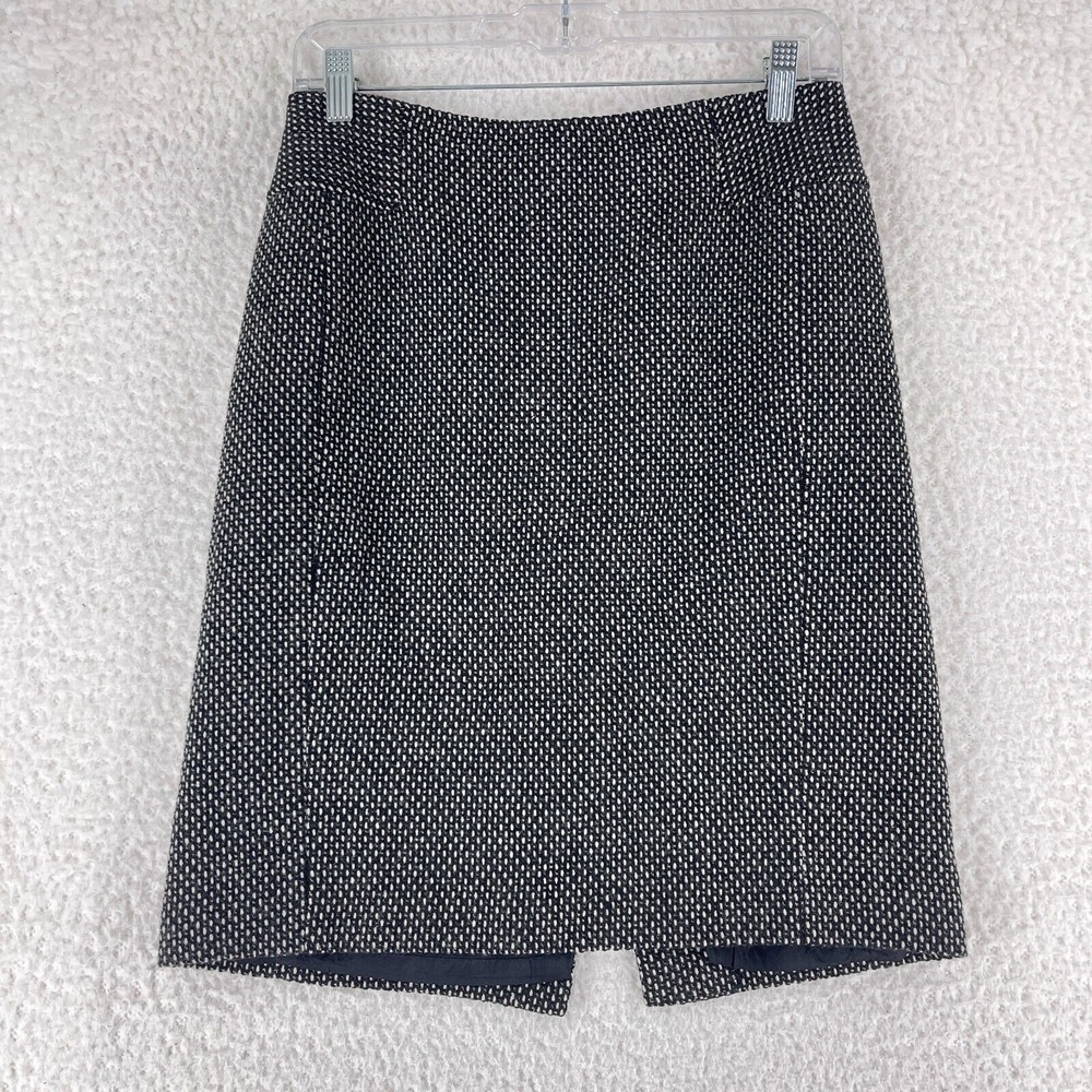 Ann Taylor LOFT VTG Tweed Wool A-Line Skirt Womens Lined Zip Up Size 2
